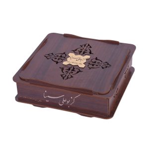 Square wooden chocolate box