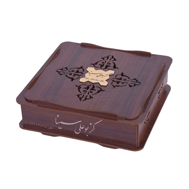 Square-box-1 جعبه چوبی شکلات خوری مربع